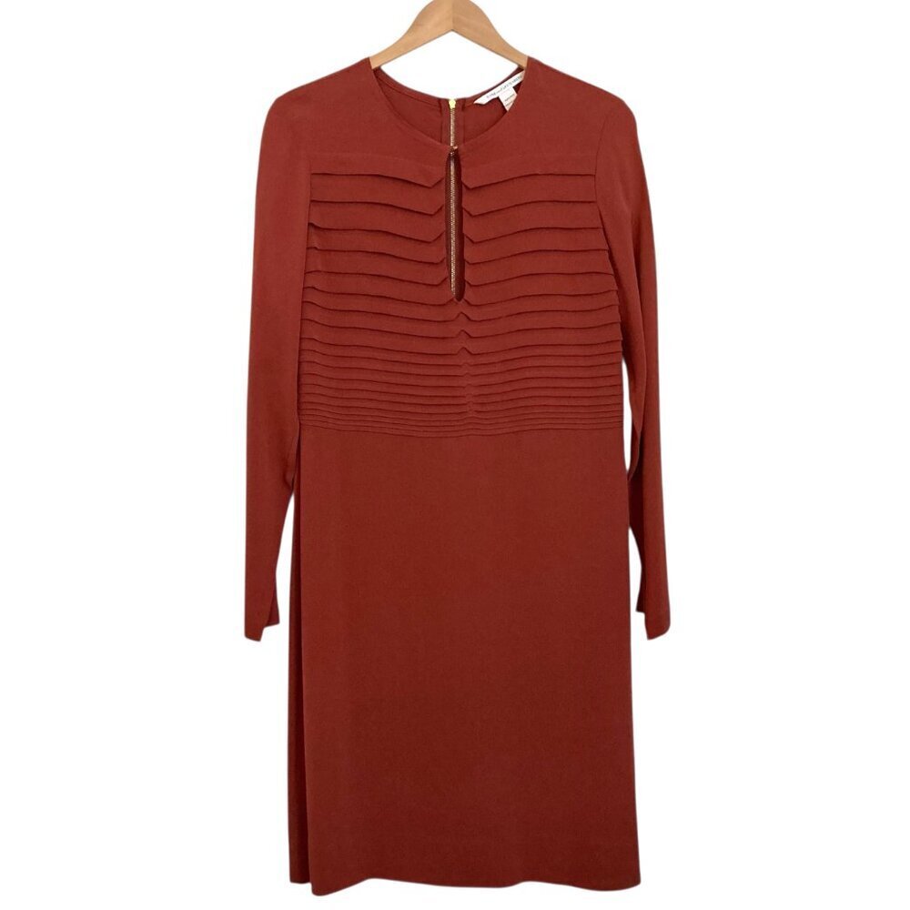 DIANE VON FURSTENBERG Kimian Silk Pintucked Keyhole Dress - Picture 6 of 11